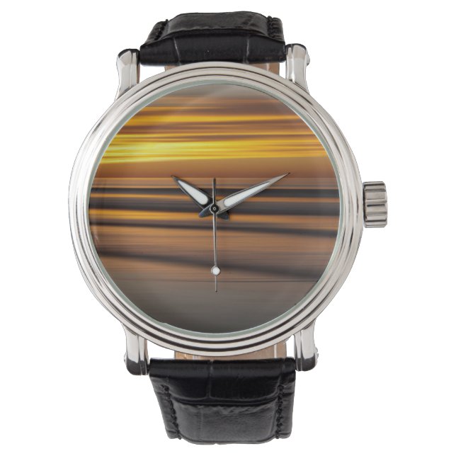 Montre Paysage marin abstrait au coucher du soleil, CA (devant)