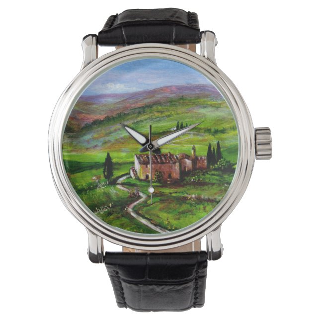 MONTRE PAYSAGE TOSCANE AUX COLLINES VERTES (devant)