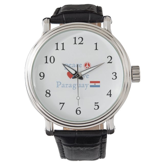 Montre Peace Love et Paraguay (devant)