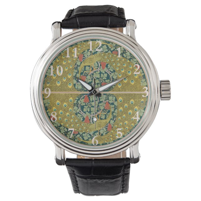 Montre Peacock Art Nouveau Style rond design complexe (devant)