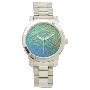 Montre Peacock Plumes I Colorful Abstrait Nature Design