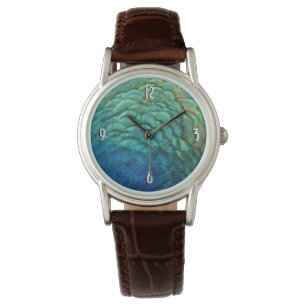 Montre Peacock Plumes I Colorful Abstrait Nature Design