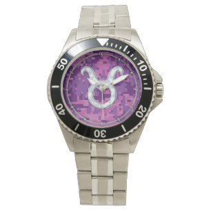 Montre Pearl Like Taurus Zodiac Symbol on Digital Camo