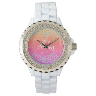 Montre Pearls romantiques Regarder l'arc en ciel