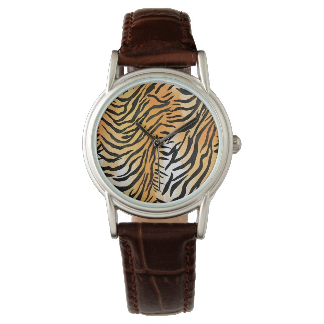 Montre Peaux de tigre rayées modernes Imprimer gros félin (devant)
