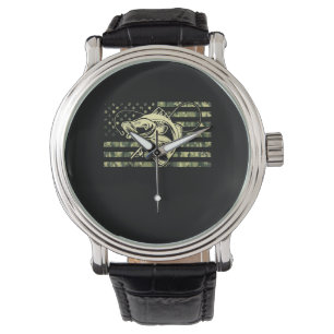 Montre Pêche Camouflage USA Drapeau pour Bass Fisher