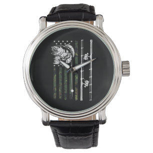 Montre Pêche Camouflage USA Drapeau pour Bass Fisherman