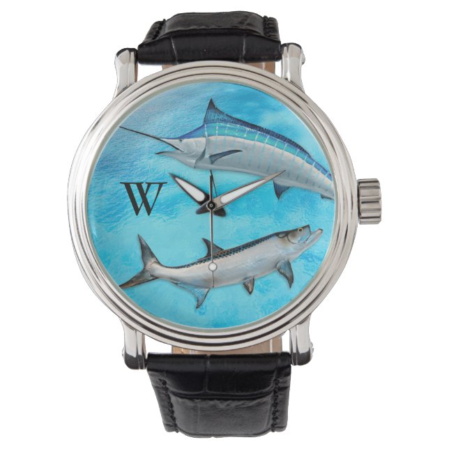 Montre Pêche Tarpon Marlin Blue Eau Initiale (devant)