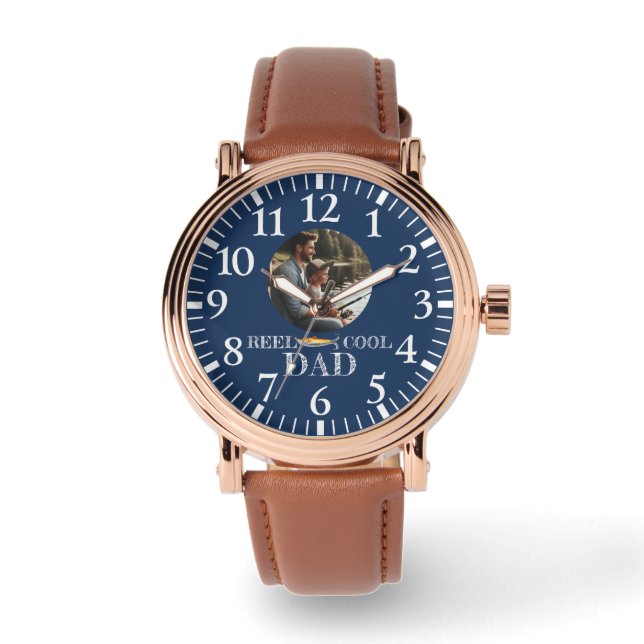 Montre Pêcher Cadeau d'anniversaire pour papa Photo (Recto)