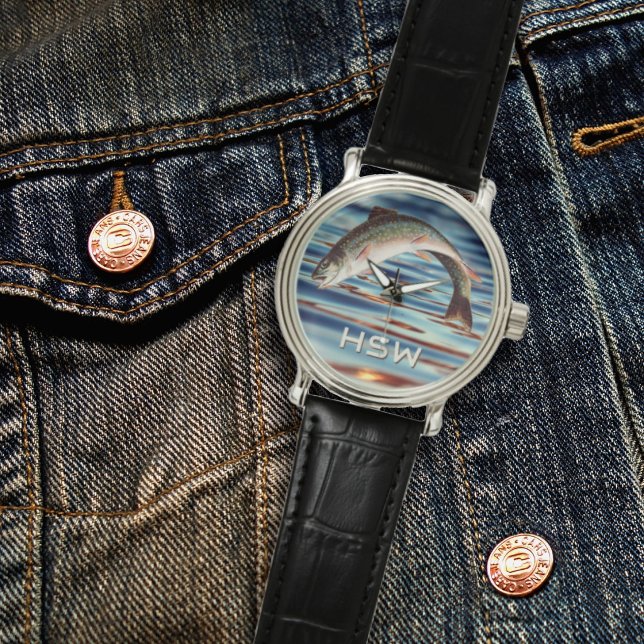 Montre Pêcheur Monogramme Pêche à la Truite (Créateur téléchargé)