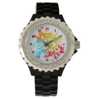 Montre Peindre les éclaboussures sur blanc