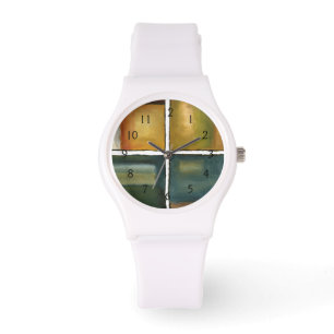 Montre Peinture à quatre panneaux par Jennifer Goldberger