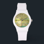 Montre Peinture Abstraite dorée turquoise et verte<br><div class="desc">Un tableau abstrait de Jennifer Goldberger qui utilise des tons dorés turquoise et verte pour créer un sentiment chaleureux et familier. Une belle balade dans les bois au printemps ou en été donnerait quelques-unes de ces mêmes couleurs. Apportez le cadeau de la nature à votre maison en achetant cette pièce!...</div>