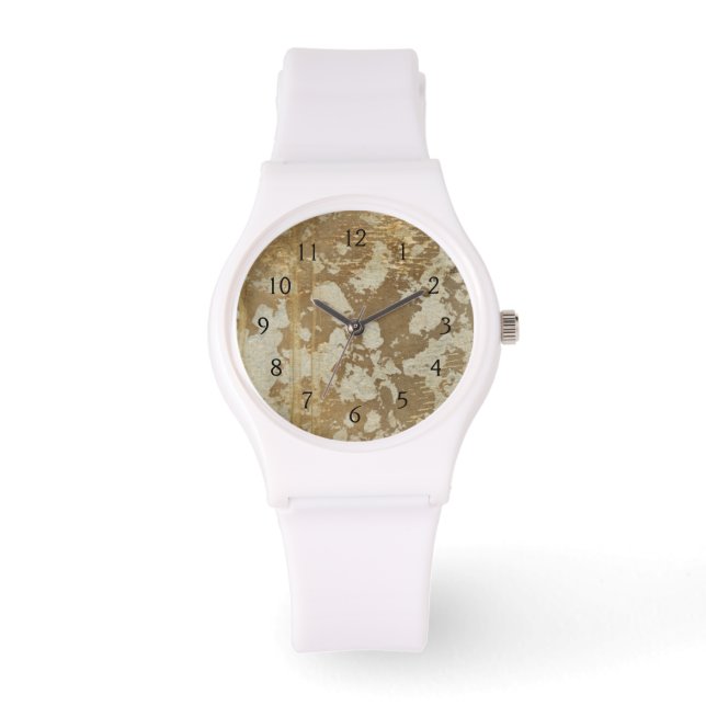Montre Peinture Abstraite en or avec lunettes d'argent (Recto)