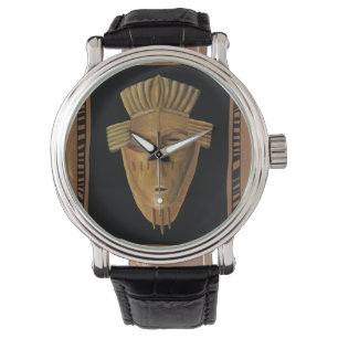 Montre Peinture africaine de masque par Chariklia Zarris