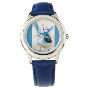 Montre Peinture aquarelle Troglodyte bleu Oiseaux austral