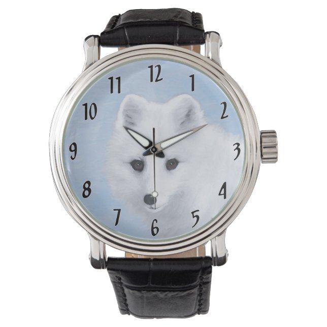 Montre Peinture Arctic Fox - Art original de la faune (devant)