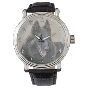 Montre Peinture belge Tervuren - Cute Original Chien Art