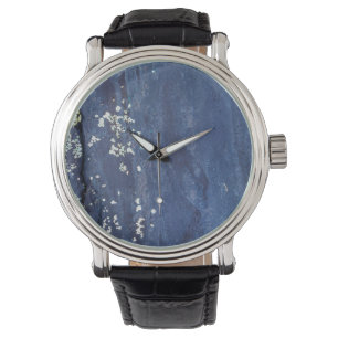 Montre Peinture bleue patinée Abstraite