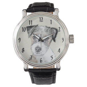 Montre Peinture brute de Terrier Russell - Art de chien o