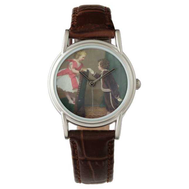 Montre Peinture classique vintage d'enfants victoriens (devant)