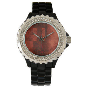 Montre Peinture cramoisie profonde avec des formes