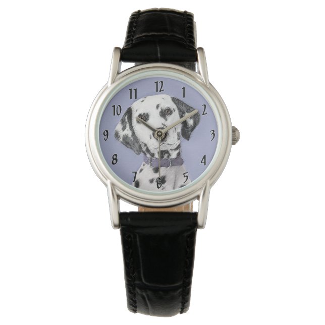 Montre Peinture Dalmatienne - Cute Original Chien Art (devant)