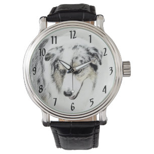 Montre Peinture de berger australien - Art original de ch