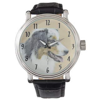 Montre Peinture de berger australien - Art original de ch