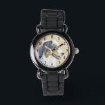 Montre Peinture de berger australien - Art original de ch<br><div class="desc">Australian Shepherd portrait de chien, peinture originale. Nous nous spécialisons dans l'art original mignon et drôle. Achetez ceci pour vous-même ou comme un grand cadeau pour vos amis amoureux de Shepherd australien. Soyez créatif - cliquez sur la PERSONNALISER pour ajouter/supprimer/modifier du texte, redimensionner l'image, modifier les couleurs ou tout ce...</div>