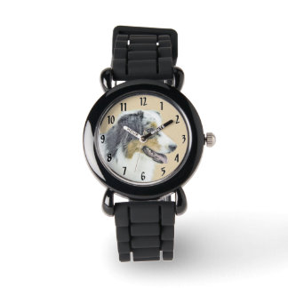 Montre Peinture de berger australien - Art original de ch