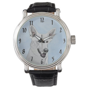 Montre Peinture de berger blanc - jolie art original de c