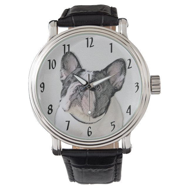 Montre Peinture de Bouledogue Français (Bringé Pied) - Ar (devant)