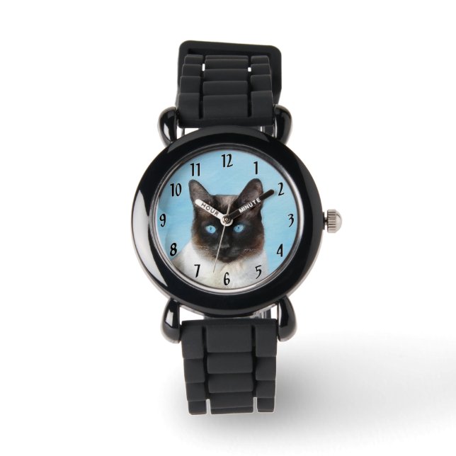 Montre Peinture de chats de Siamese - Cute Original Cat A (Recto)