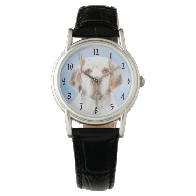 Montre Peinture de Clumber Spaniel - Art Original de Chie (devant)
