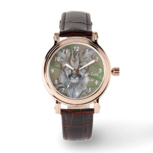 Montre peinture de faune de chaton de puma de grand chat