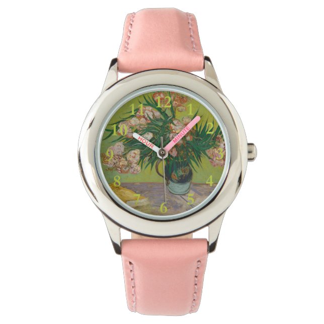 Montre Peinture de fleur d'oléandre de Vincent Van Gogh (devant)