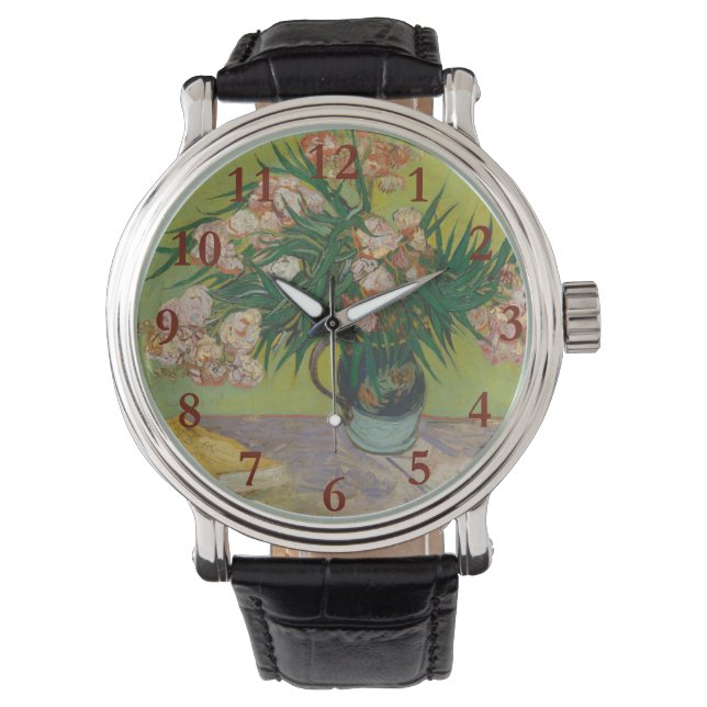 Montre Peinture de fleurs d'oléandre de Vincent Van Gogh (devant)