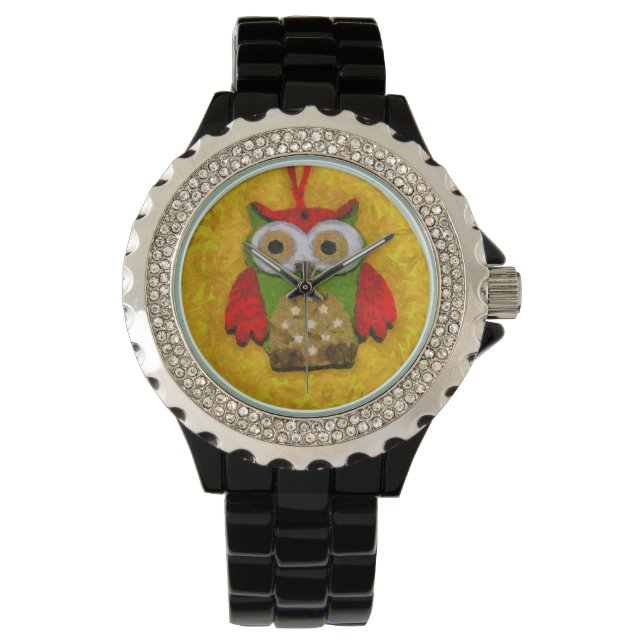 Montre Peinture de hibou (devant)