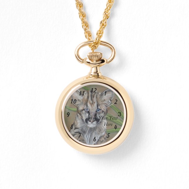 Montre peinture de la faune du grand chat cougar kitten (Recto)