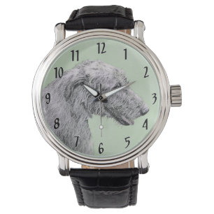 Montre Peinture de lévrier irlandais - Art original de ch