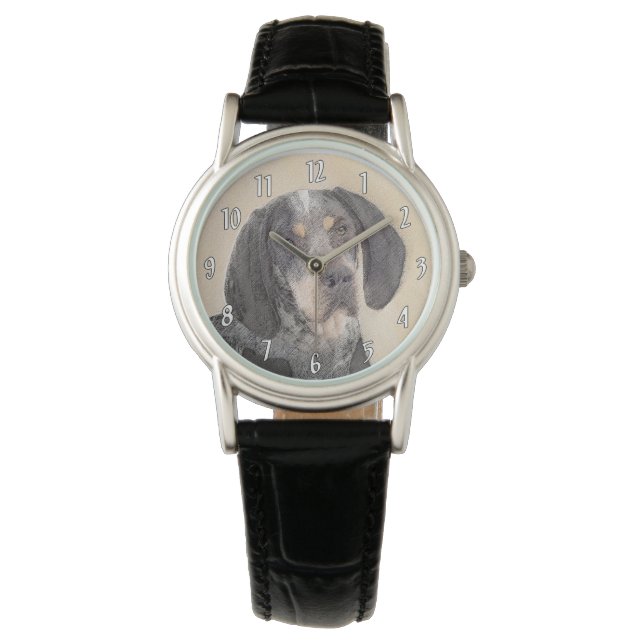 Montre Peinture de linge bluetick - mignon chien original (devant)