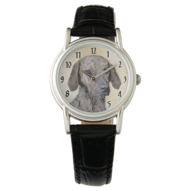 Montre Peinture de Plott - Art original de chien mignon (devant)