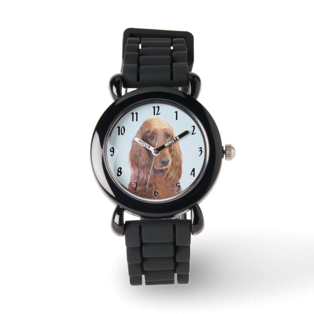 Montre Peinture de Setter Irlandais - Art de Chien Origin (Recto)