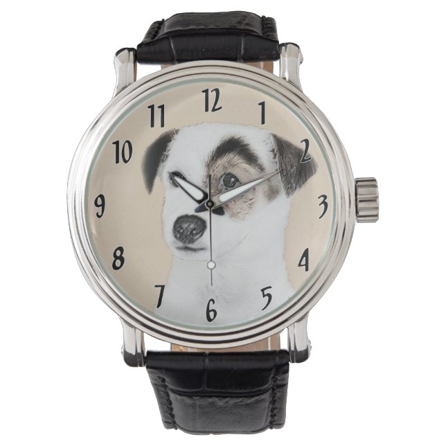 Montre Peinture de Terrier Parson Jack Russell - Art Cani (devant)