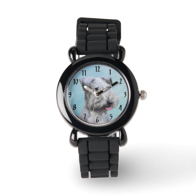 Montre Peinture de Terrier Tchèque - Joli Art Original de (Recto)