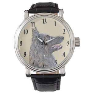 Montre Peinture de Tervuren Belge - Art Original de Chien
