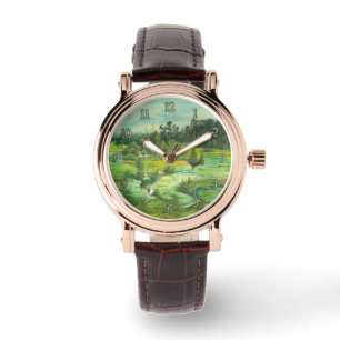 Montre peinture de vallée verte Aquarelle