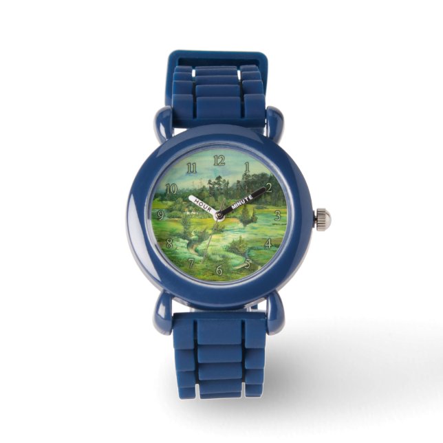 Montre peinture de vallée verte Aquarelle (Recto)