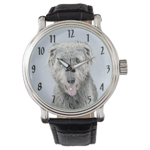 Montre Peinture de Wolfhound irlandais - Joli art origina